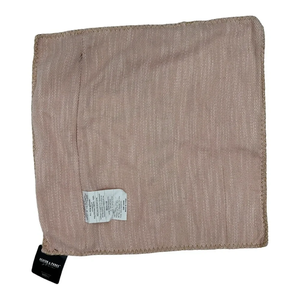 Home & Parke Embroidered Pillow Cover 20x20 Light‎ Pink Gold NWT